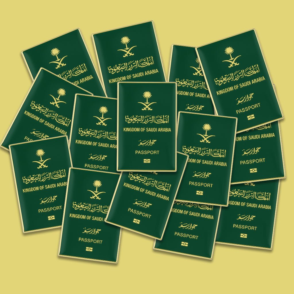 Saudi Passport Metal Phone Sticker With 3M Sticky Backing - StickyPins
