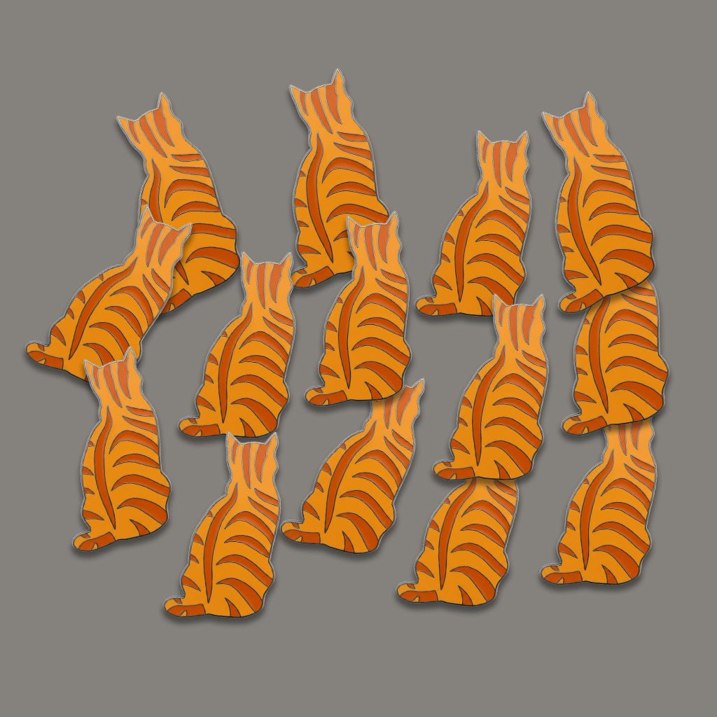 Orange Tabby Cat Metal Phone Sticker With 3M Sticky Backing - StickyPins