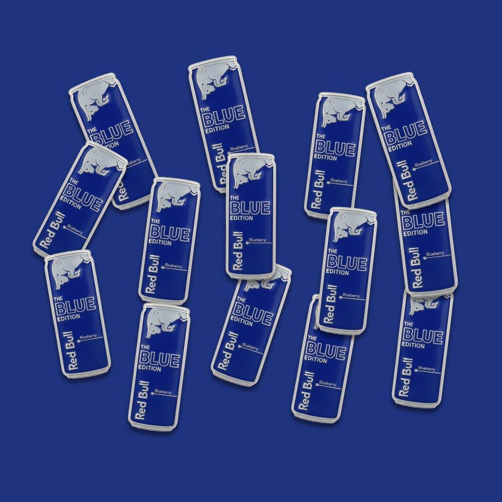 Red Bull Blue Metal Phone Sticker With 3M Sticky Backing - StickyPins