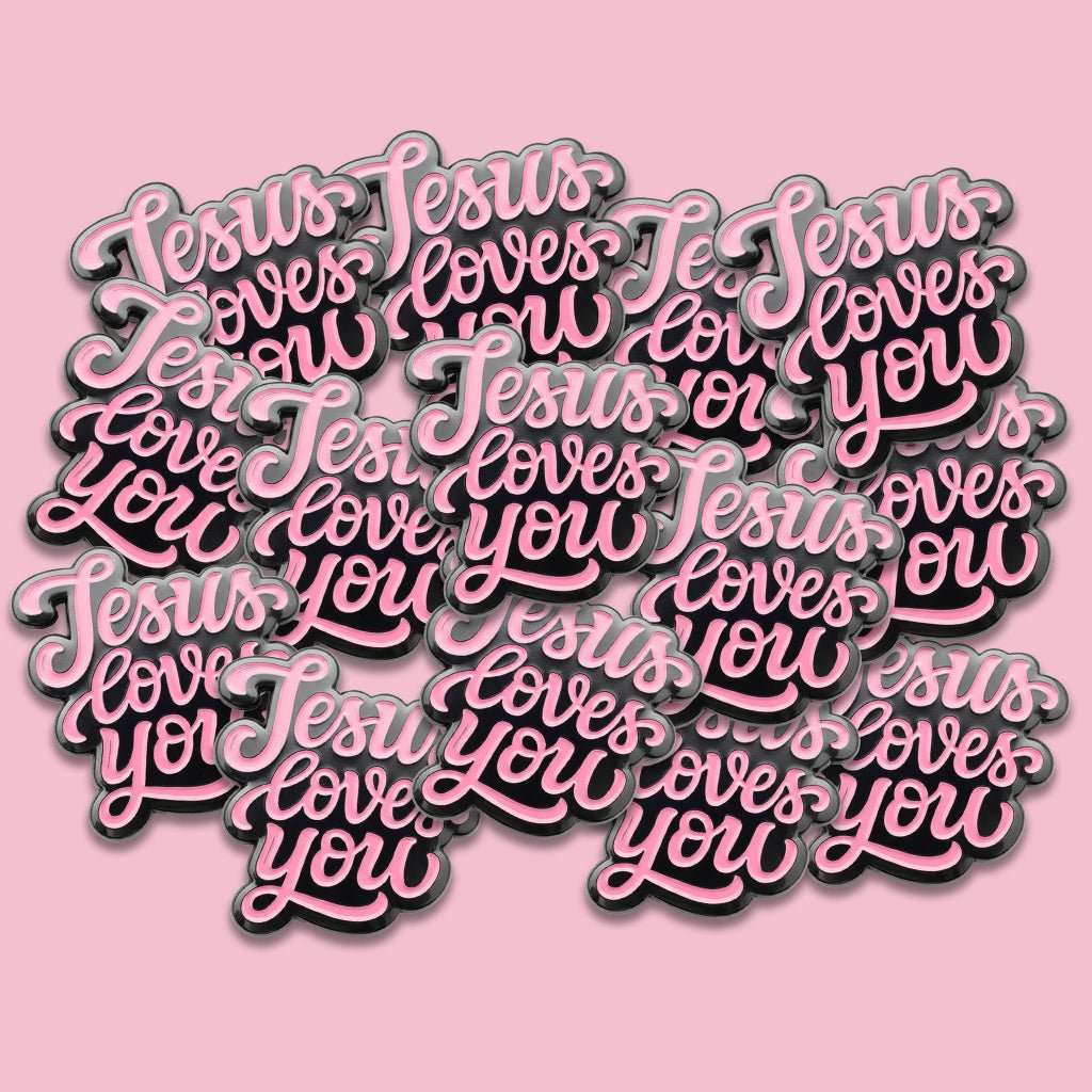 Jesus Loves You Metal Phone Sticker with 3M Sticky Backing - StickyPins