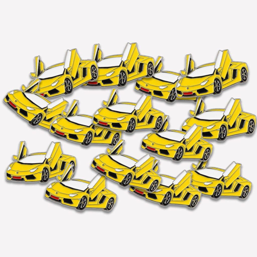 Lamborghini Huracan Yellow Supercar Metal Phone Sticker With 3M Sticky Backing - StickyPins