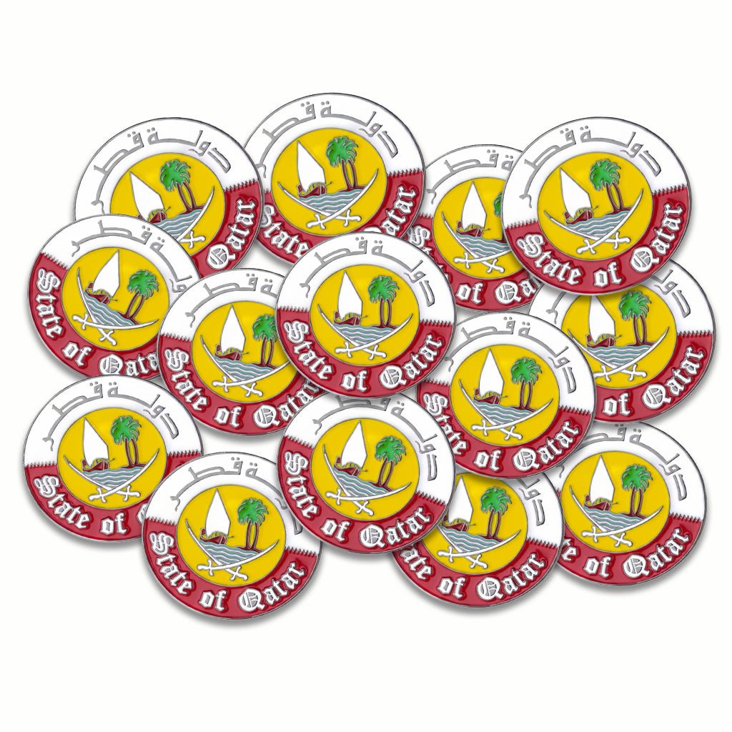 State of Qatar Emblem Metal Phone Sticker With 3M Sticky Backing - StickyPins