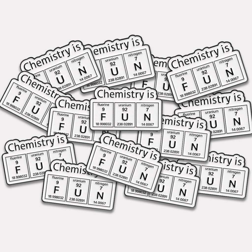 Chemistry is FUN Metal Phone Sticker with 3M Sticky Backing - StickyPins