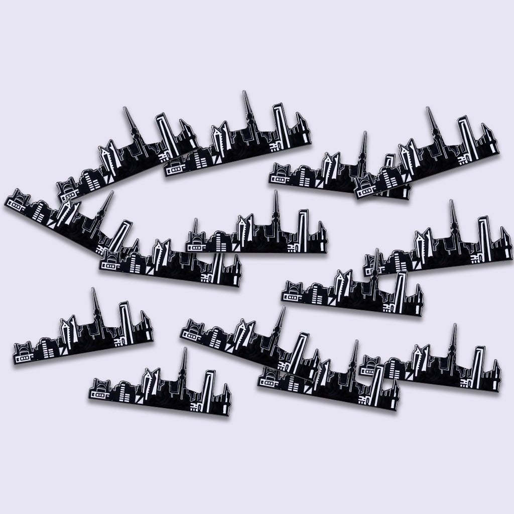 Kuwait Cityscape Metal Phone Sticker With 3M Sticky Backing - StickyPins