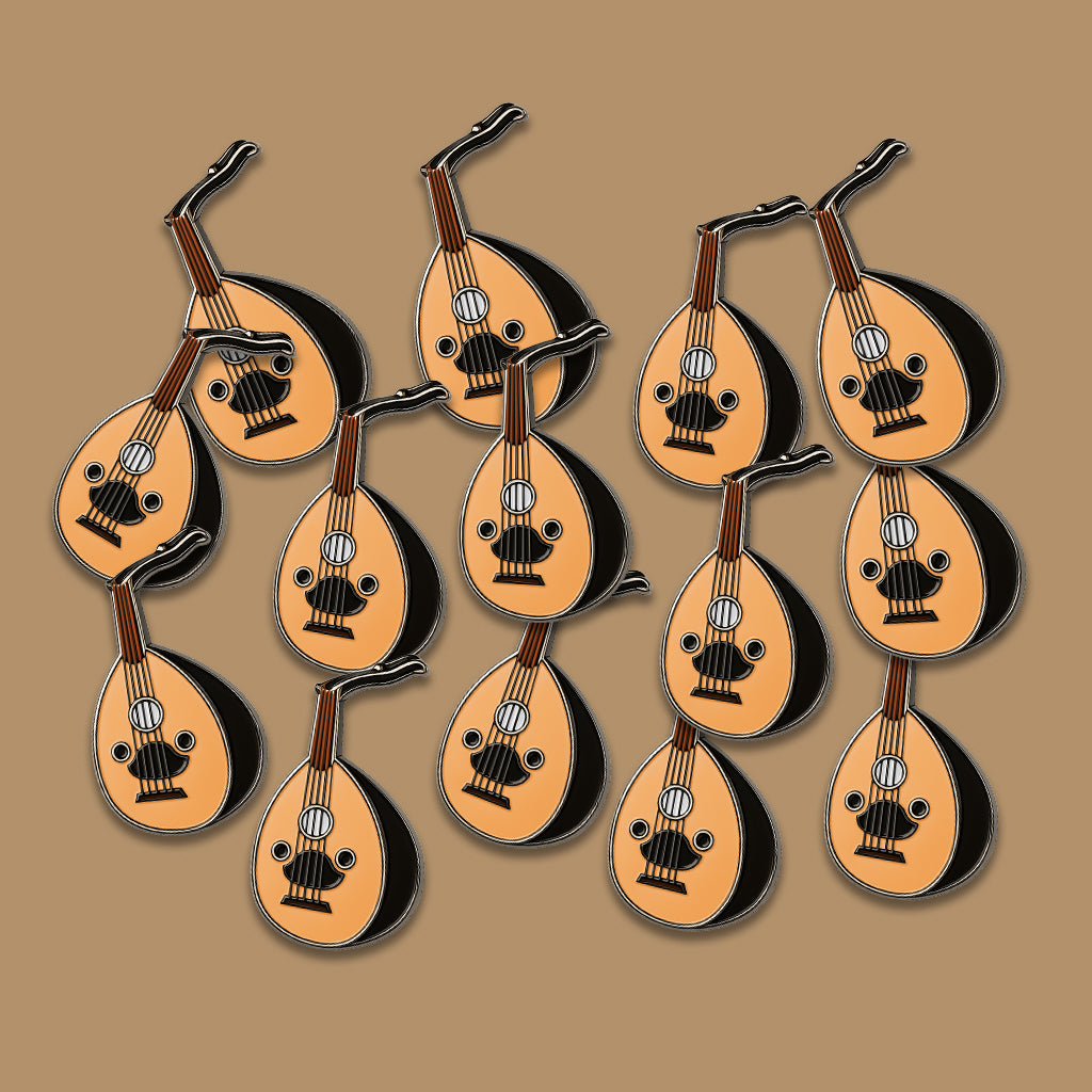 Oud Instrument Metal Phone Sticker With 3M Sticky Backing