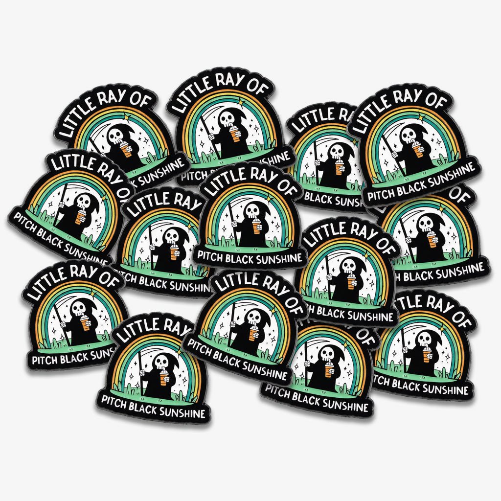 Little Ray Of Pitch Black Sunshine Metal Phone Sticker with 3M Sticky Backing - StickyPins