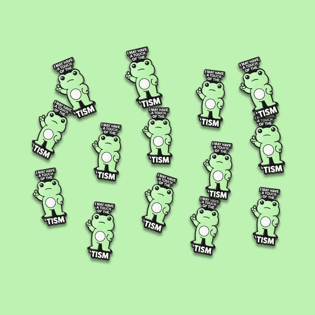 I May Have A Touch Of The 'Tism Frog Metal Phone Sticker with 3M Sticky Backing - StickyPins