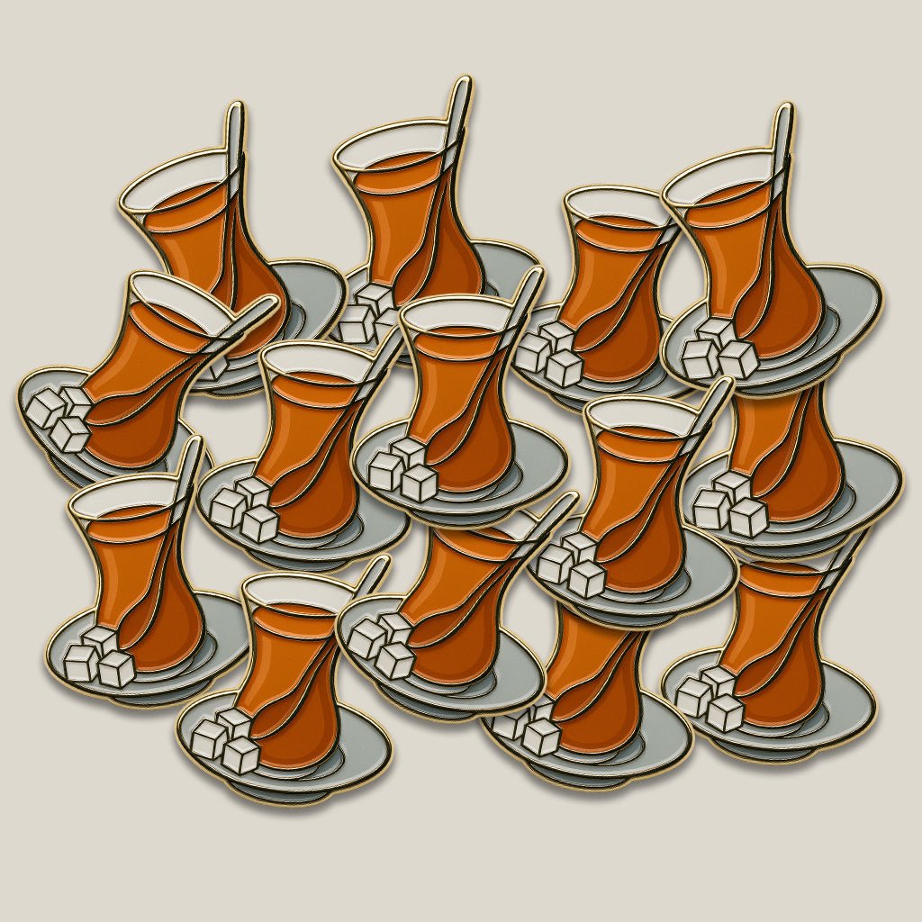 Turkish Tea Glass Metal Phone Sticker With 3M Sticky Backing - StickyPins