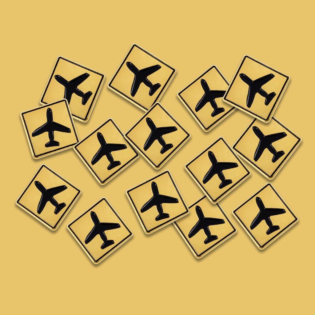 Plane Sign Metal Phone Sticker With 3M Sticky Backing - StickyPins