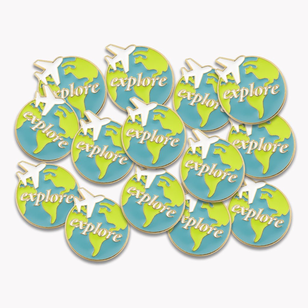 Explore Globe Metal Phone Sticker With 3M Sticky Backing - StickyPins