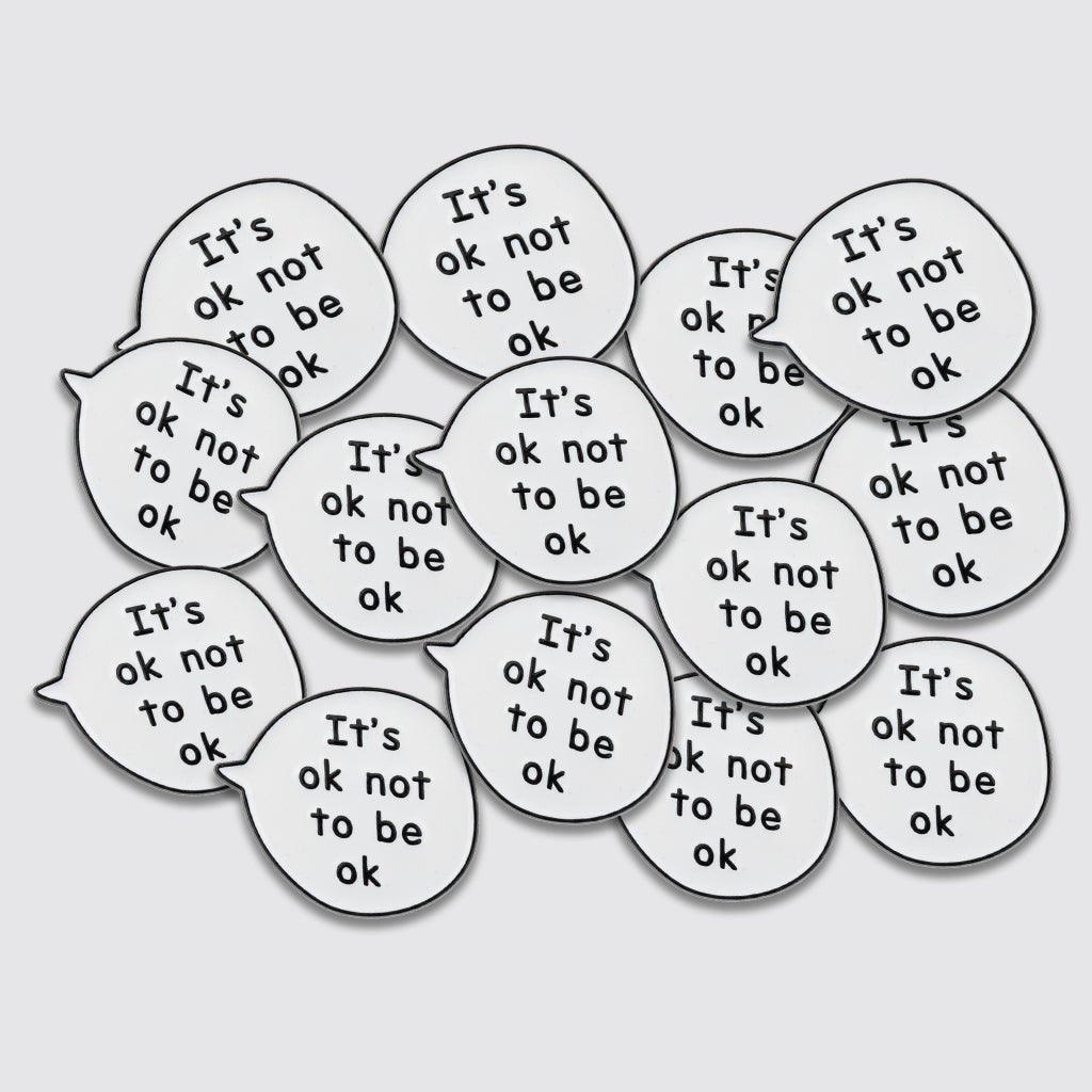 It's OK Not To Be OK Speech Bubble Metal Phone Sticker With 3M Sticky Backing - StickyPins