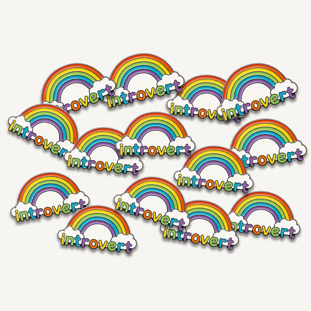 Introvert Rainbow Metal Phone Sticker with 3M Sticky Backing - StickyPins