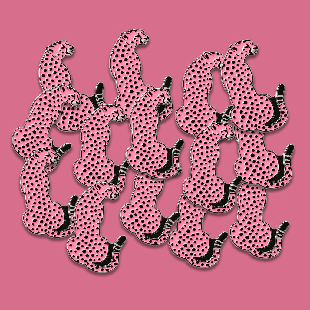 Pink Leopard Metal Phone Sticker With 3M Sticky Backing - StickyPins