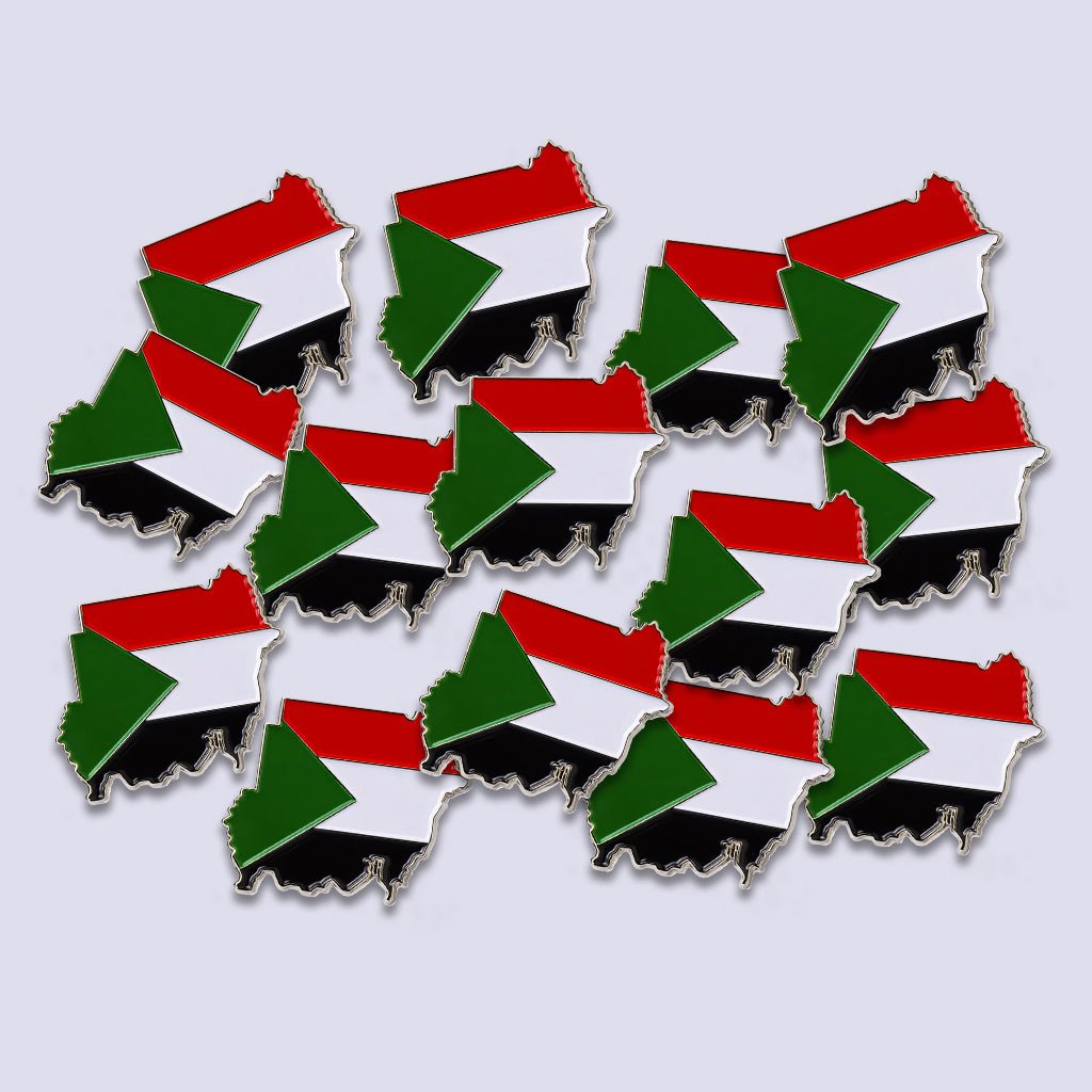 Sudan Map Flag Metal Phone Sticker With 3M Sticky Backing - StickyPins