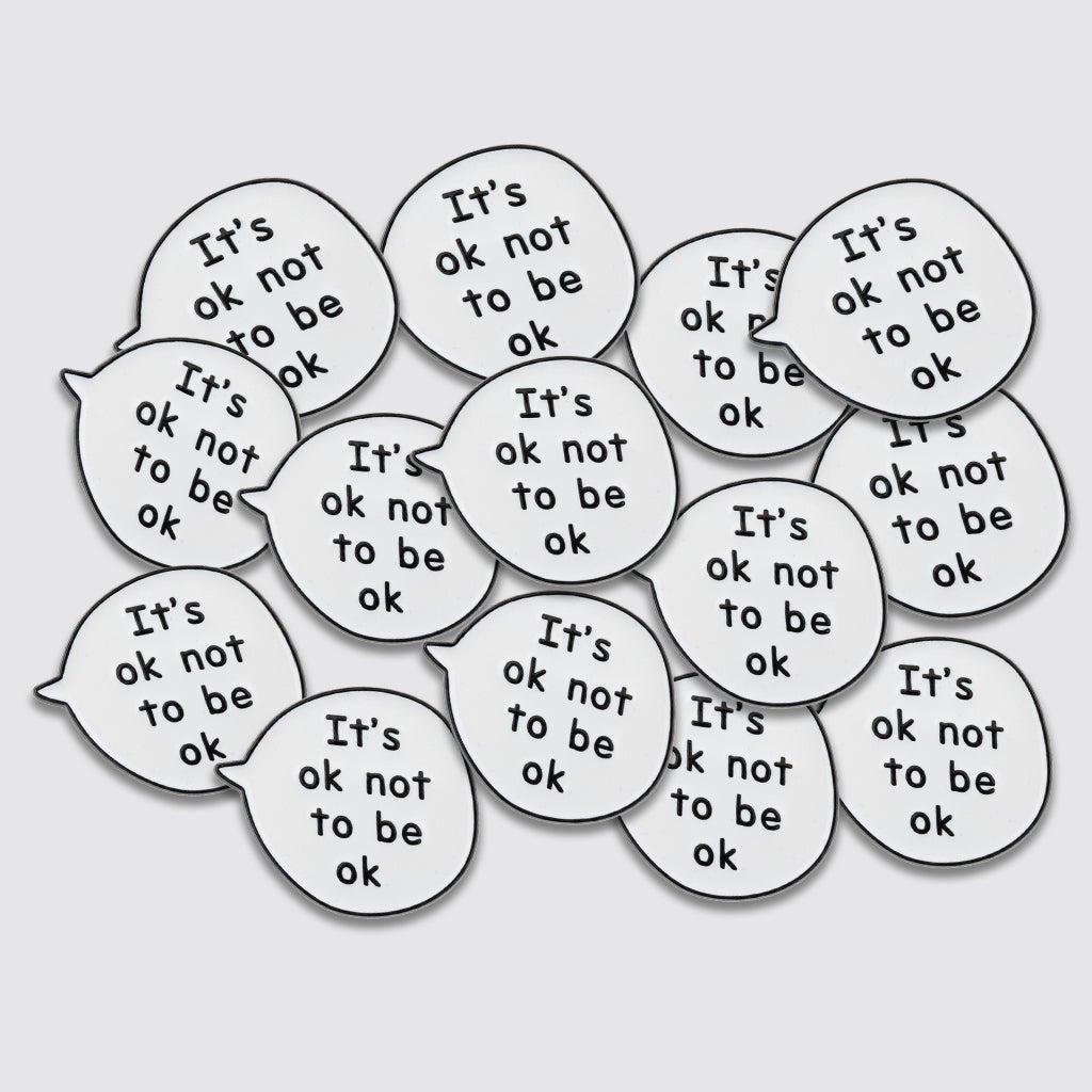 It's OK Not To Be OK Speech Bubble Metal Phone Sticker With 3M Sticky Backing - StickyPins
