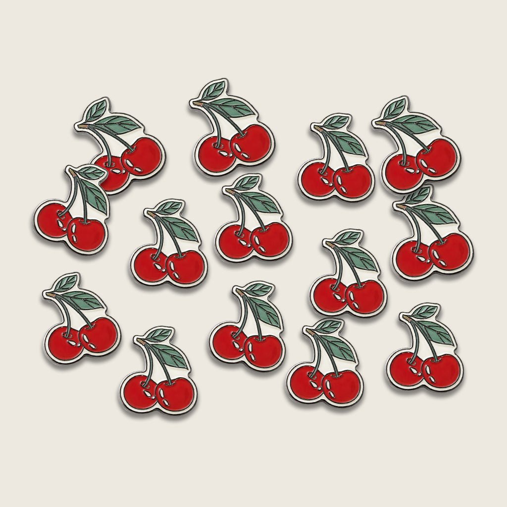 Cherries Metal Phone Sticker with 3M Sticky Backing - StickyPins