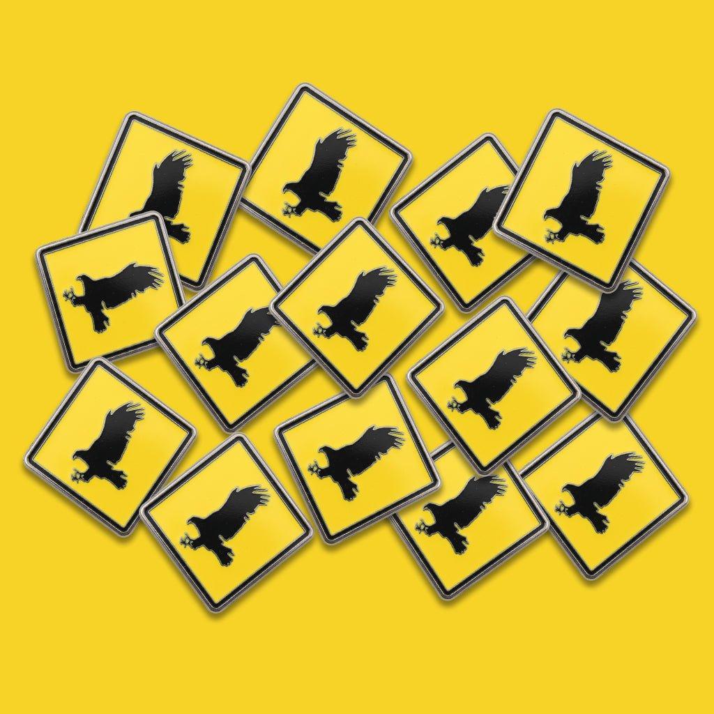 Falcon Warning Sign Metal Phone Sticker With 3M Sticky Backing - StickyPins