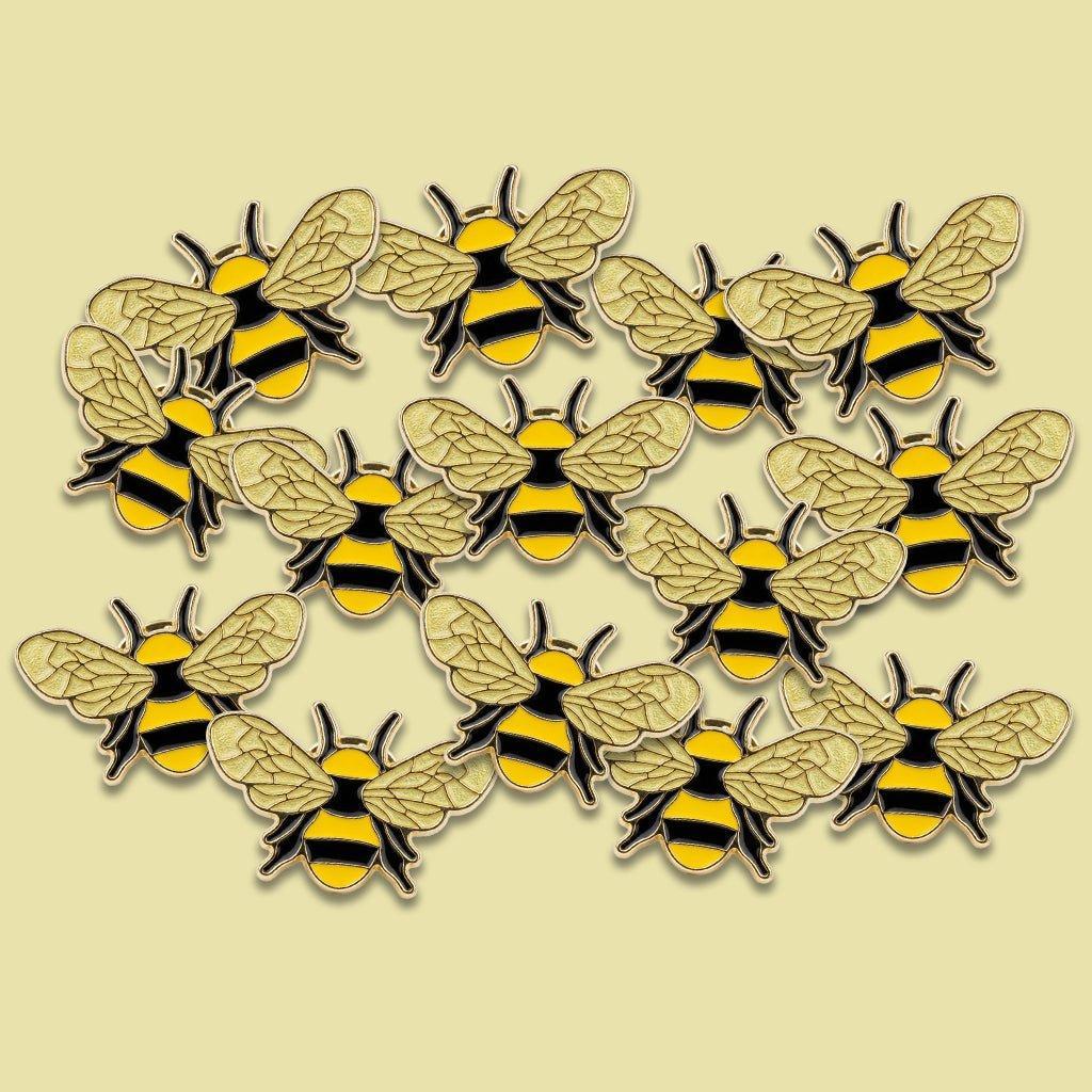 Yellow Bee Metal Phone Sticker With 3M Sticky Backing - StickyPins