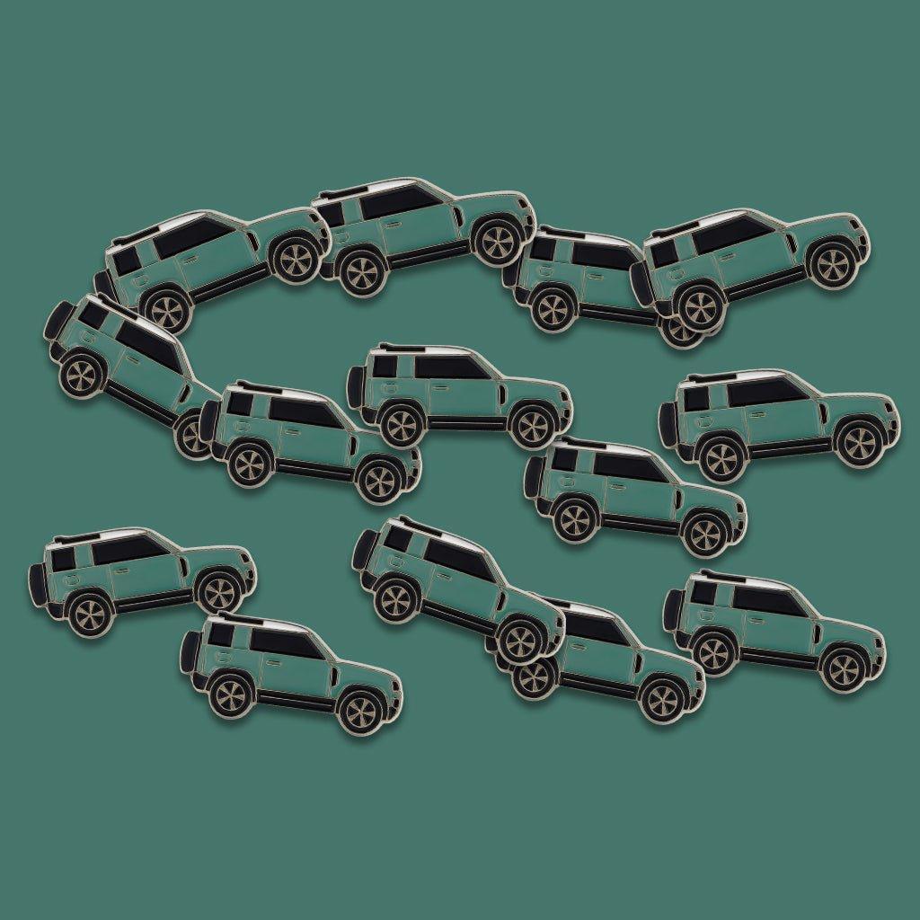 Land Rover Defender Side View Metal Phone Sticker With 3M Sticky Backing - StickyPins