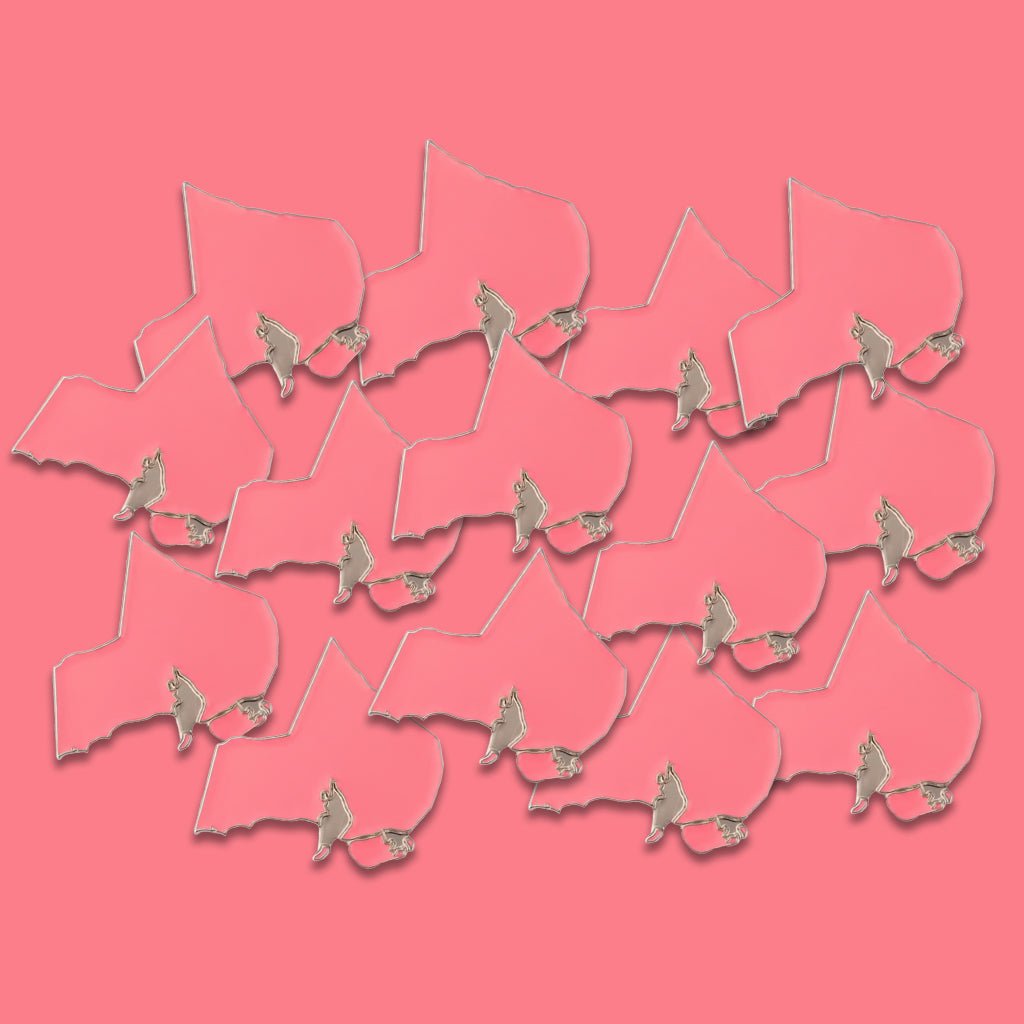 Pink Kuwait Country Outline Metal Phone Sticker With 3M Sticky Backing - StickyPins