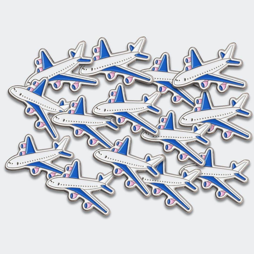 Blue and Pink Plane Metal Phone Sticker With 3M Sticky Backing - StickyPins