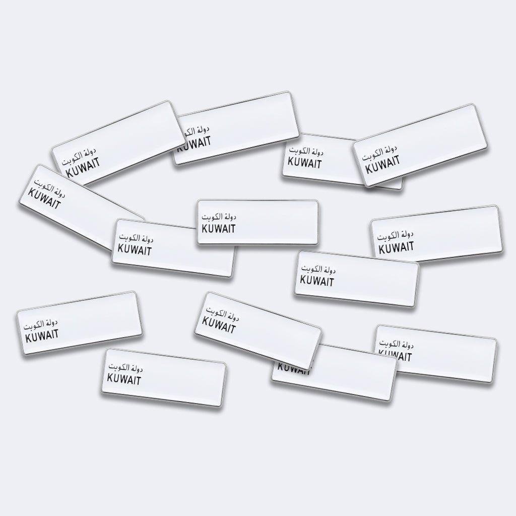 Kuwait Numberplate Metal Phone Sticker With 3M Sticky Backing - StickyPins