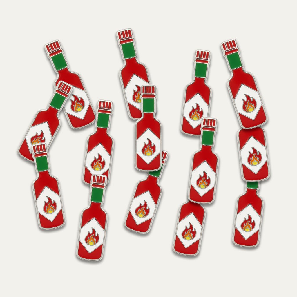 Hot Sauce Bottle Metal Phone Sticker With 3M Sticky Backing - StickyPins