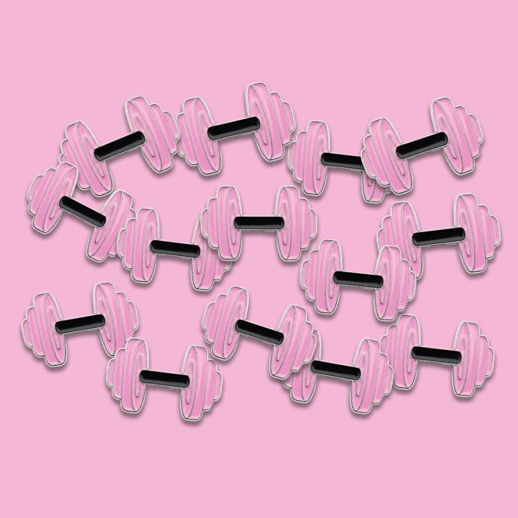 Pink Dumbbell Metal Phone Sticker With 3M Sticky Backing - StickyPins