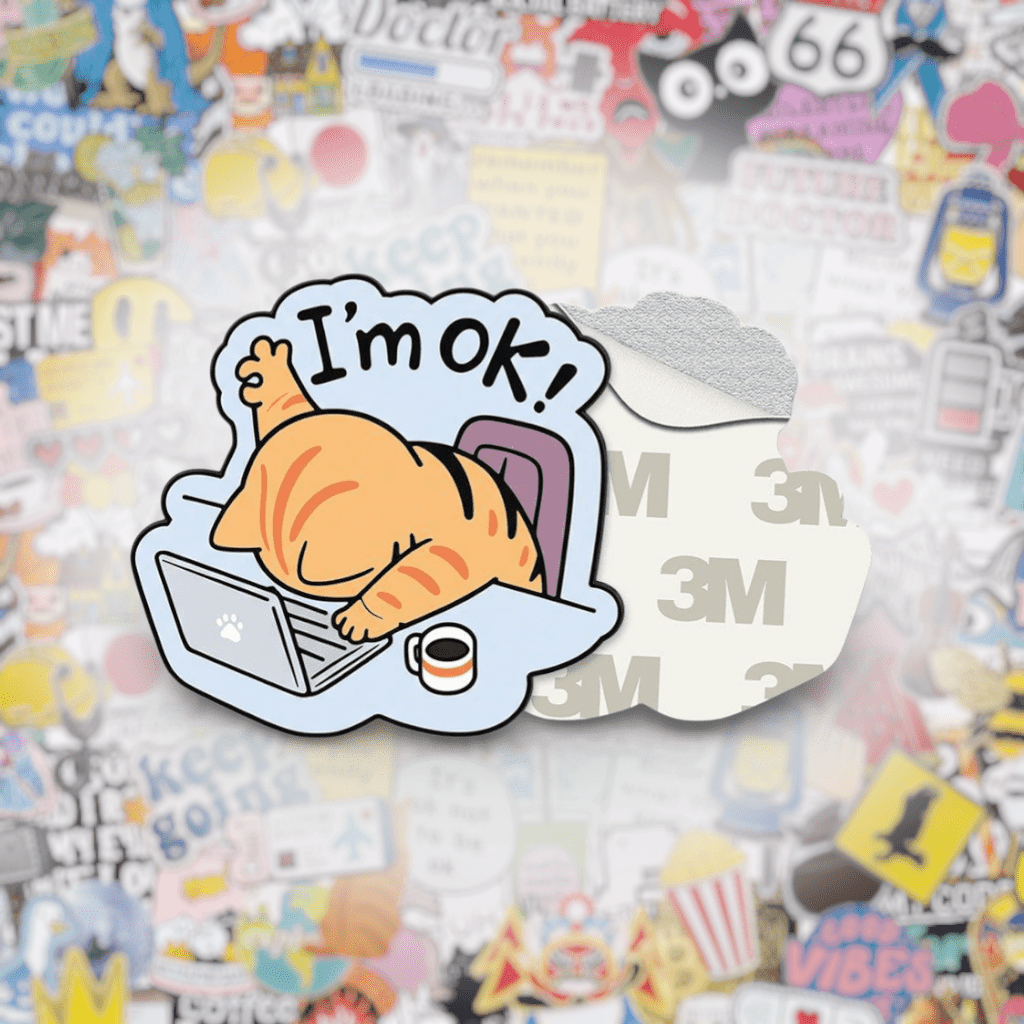 I'm OK Cat Metal Phone Sticker with 3M Sticky Backing - StickyPins