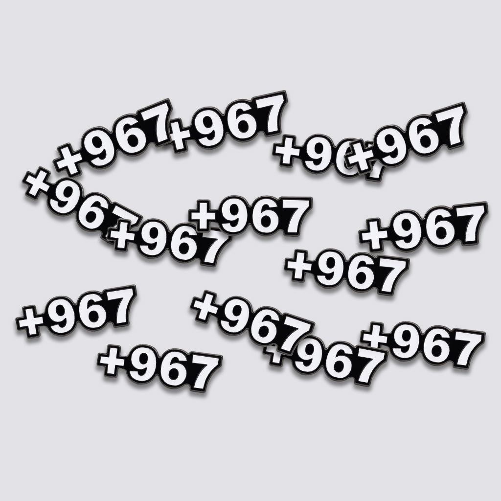 Yemen +967 Dial Code Metal Phone Sticker With 3M Sticky Backing