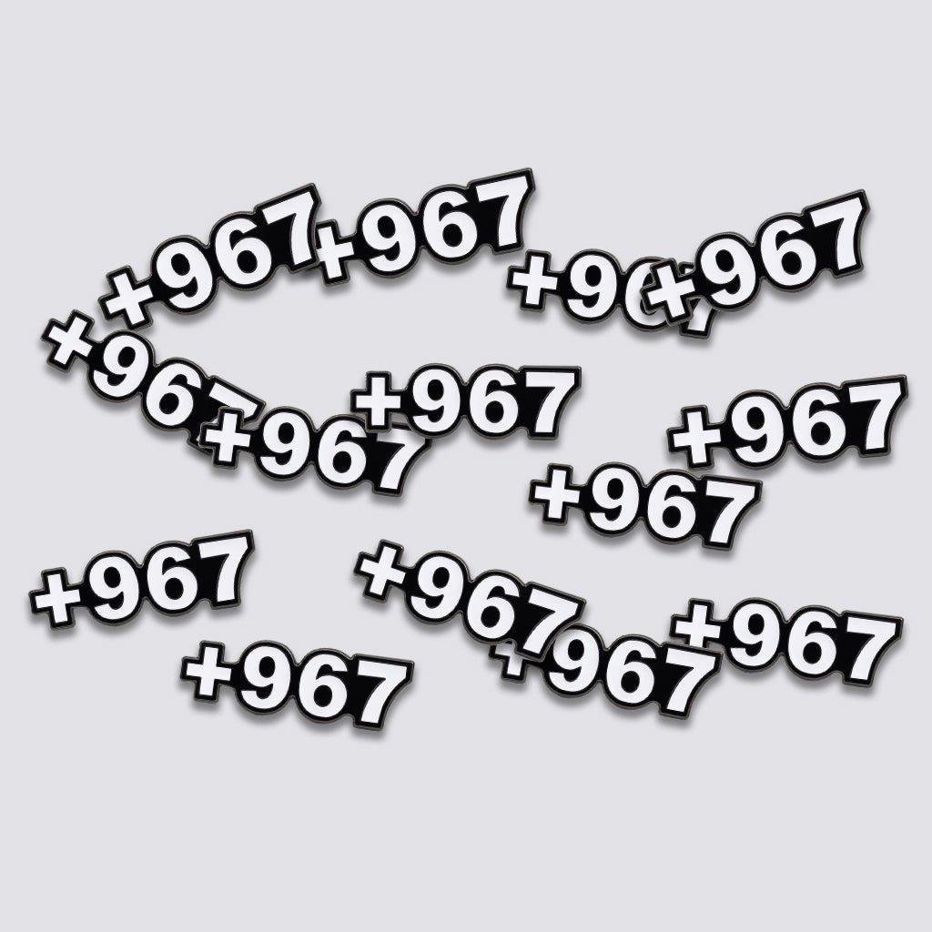 Yemen +967 Dial Code Metal Phone Sticker With 3M Sticky Backing - StickyPins