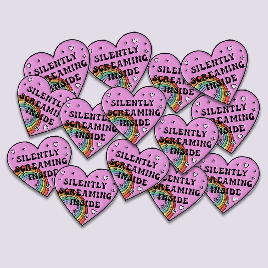 Silently Screaming Inside Metal Phone Sticker with 3M Sticky Backing - StickyPins