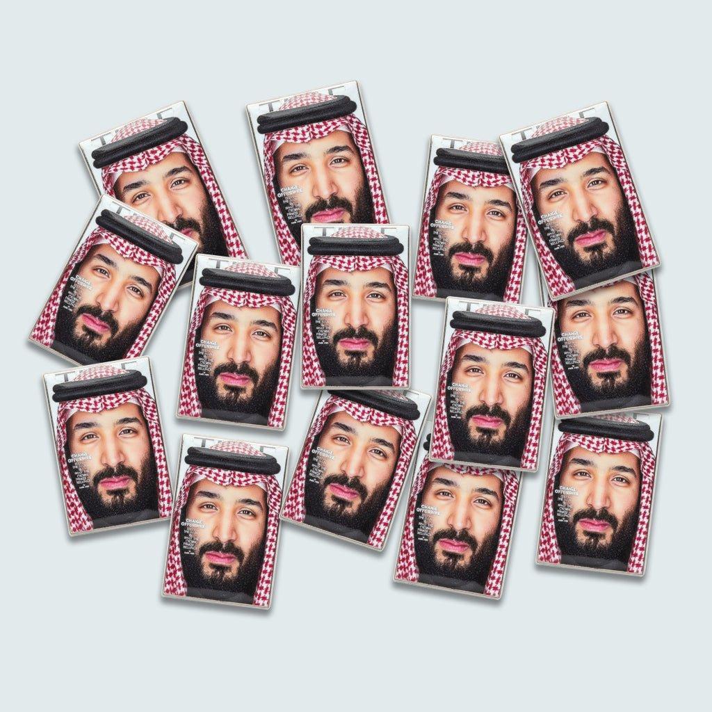 Mohammed bin Salman MBS Time Magazine Cover Metal Phone Sticker With 3M Sticky Backing - StickyPins