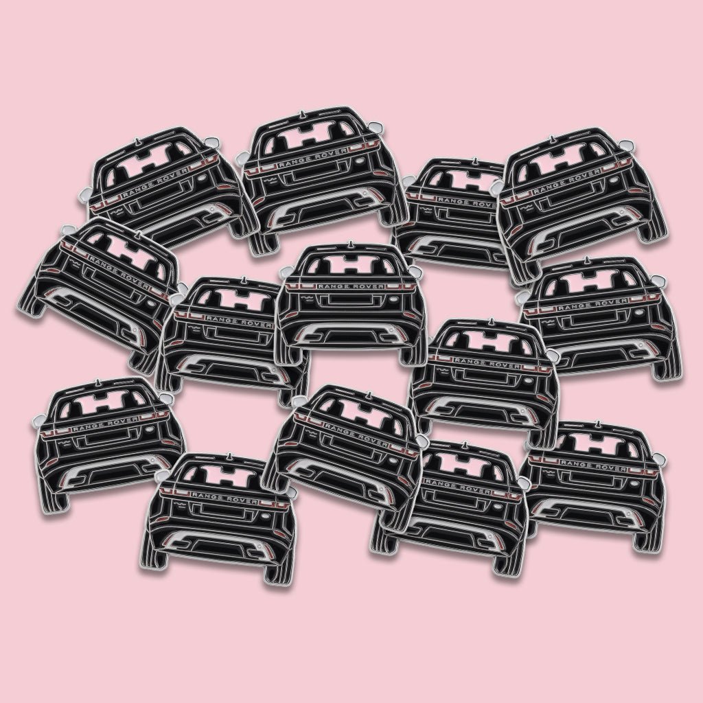 Black Range Rover Metal Phone Sticker With 3M Sticky Backing - StickyPins