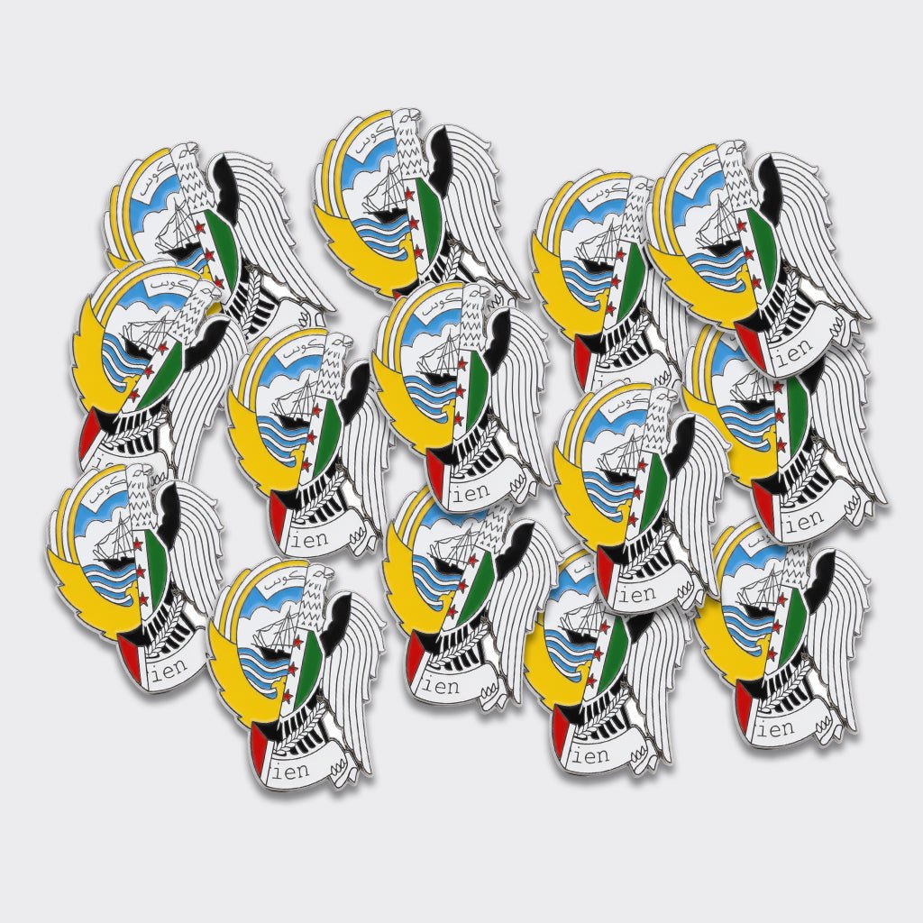 Syria Kuwait Emblems Metal Phone Sticker With 3M Sticky Backing - StickyPins