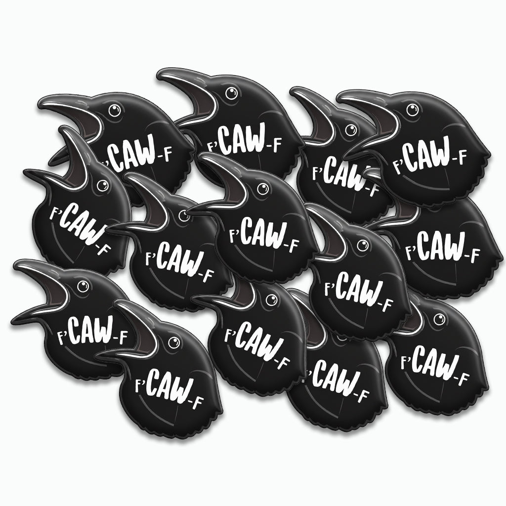 F - Caw - F Crow Metal Phone Sticker with 3M Sticky Backing - StickyPins