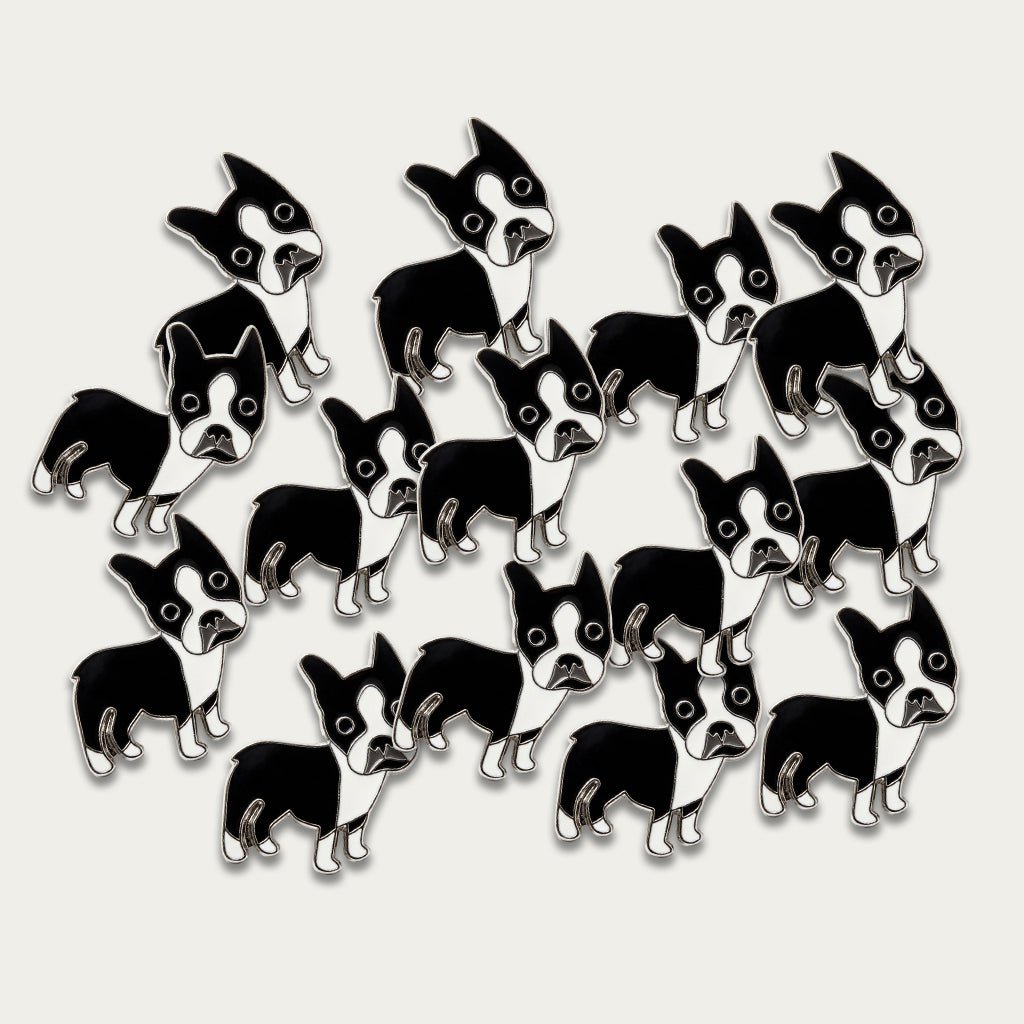 Boston Terrier Dog Metal Phone Sticker With 3M Sticky Backing - StickyPins