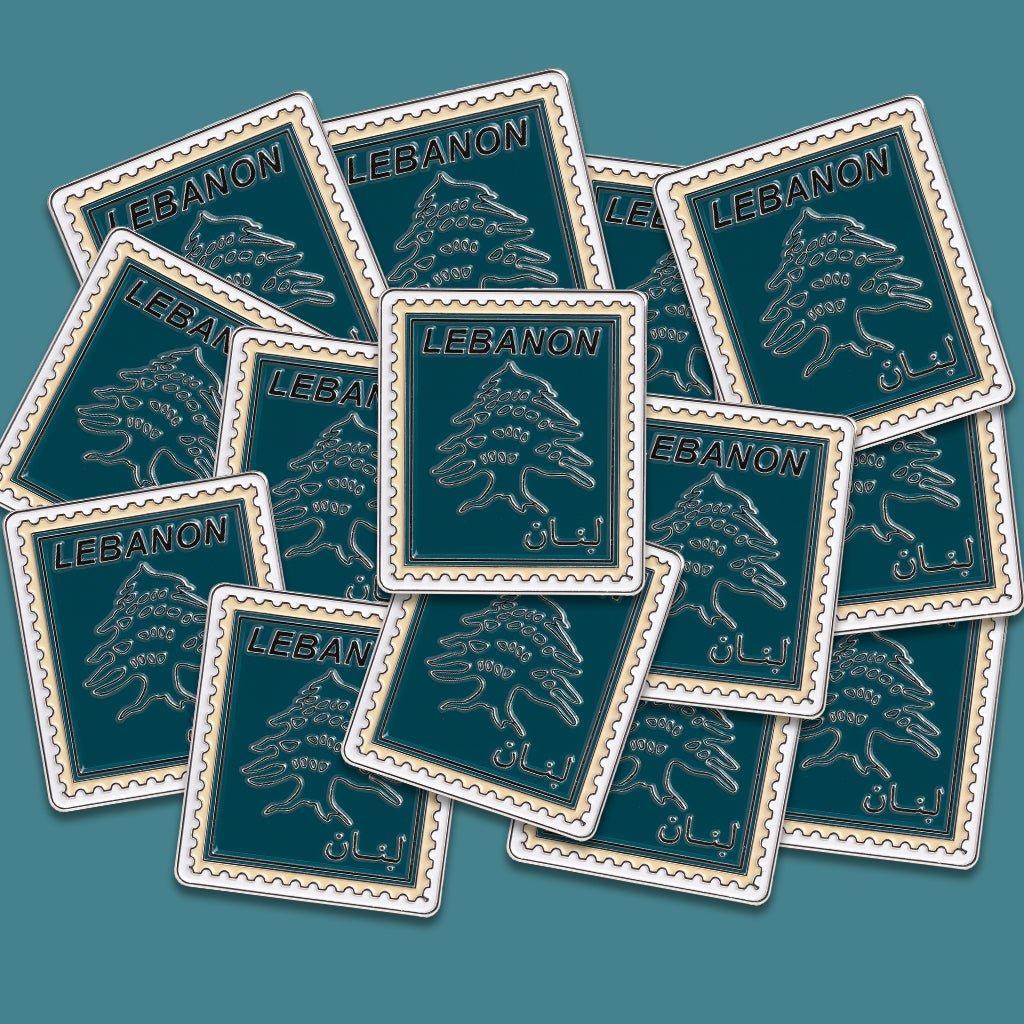 Lebanon Vintage Postage Stamp Metal Phone Sticker With 3M Sticky Backing - StickyPins