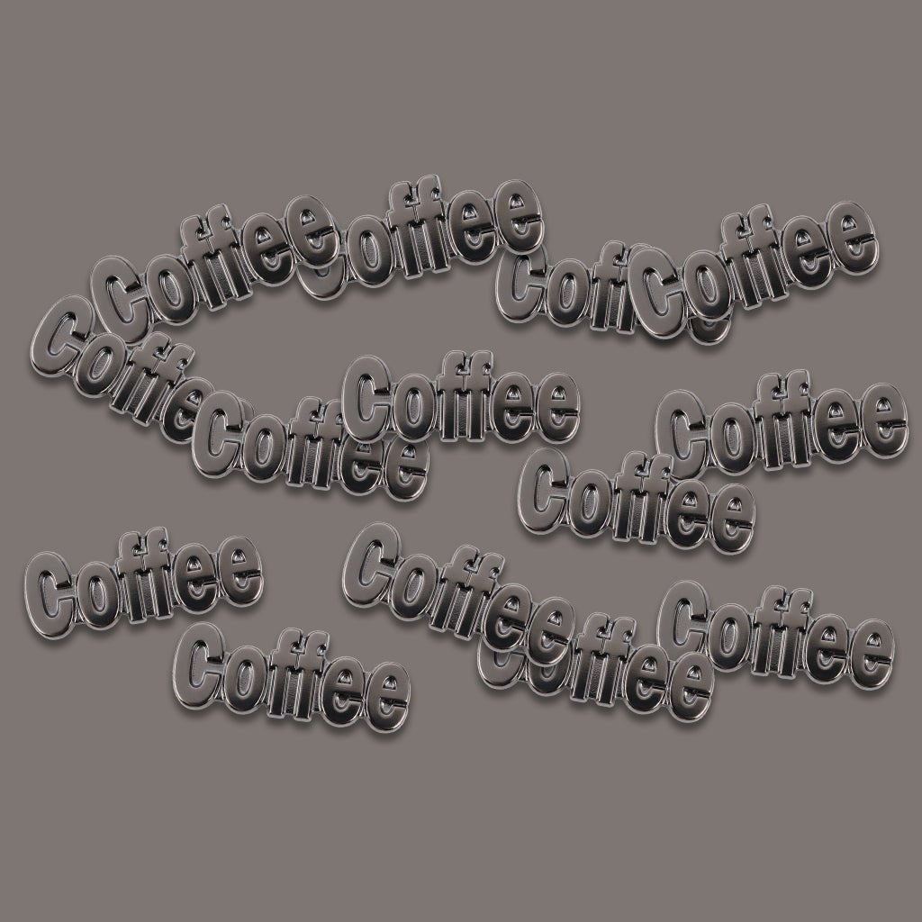 Coffee Word Metal Phone Sticker With 3M Sticky Backing - StickyPins