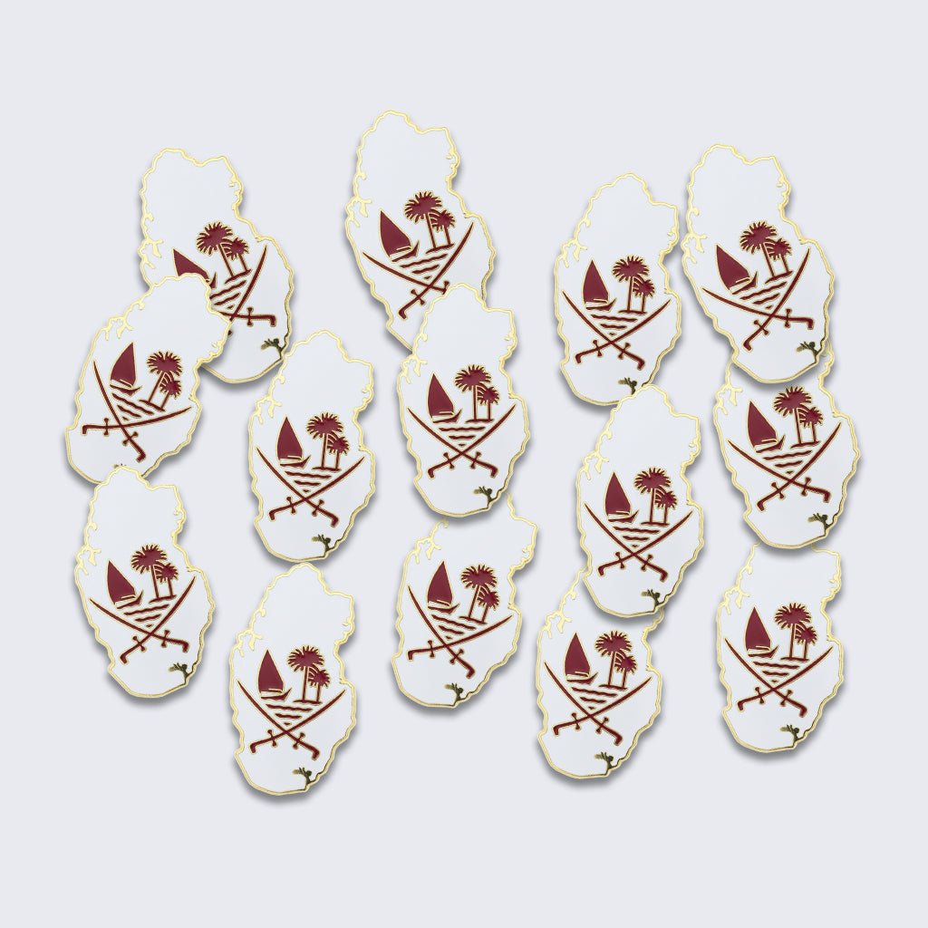 Qatar Emblem Map Outline Metal Phone Sticker With 3M Sticky Backing - StickyPins