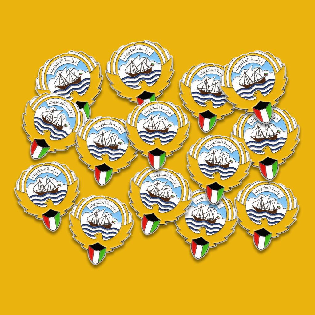 Kuwait Emblem Metal Phone Sticker With 3M Sticky Backing - StickyPins