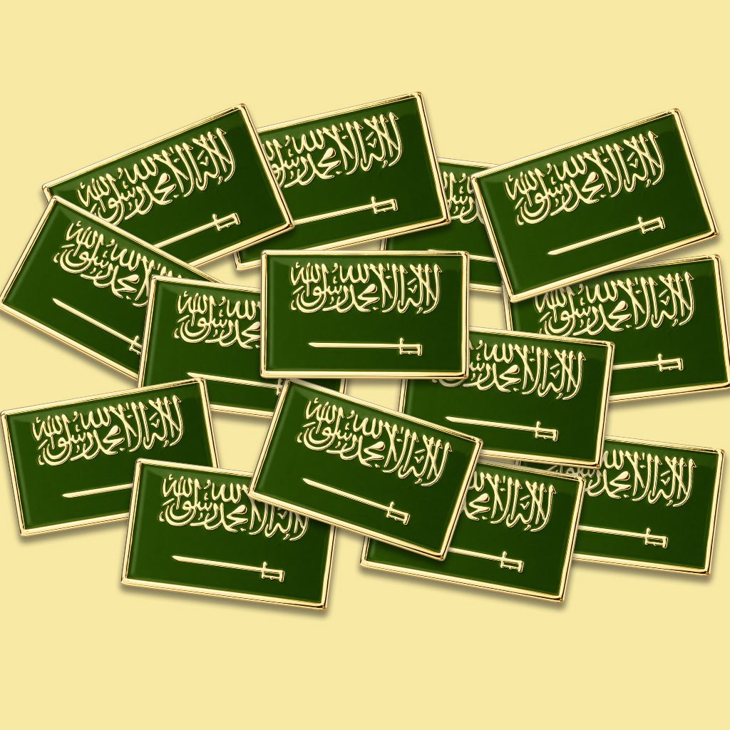 Saudi Flag Metal Phone Sticker With 3M Sticky Backing - StickyPins