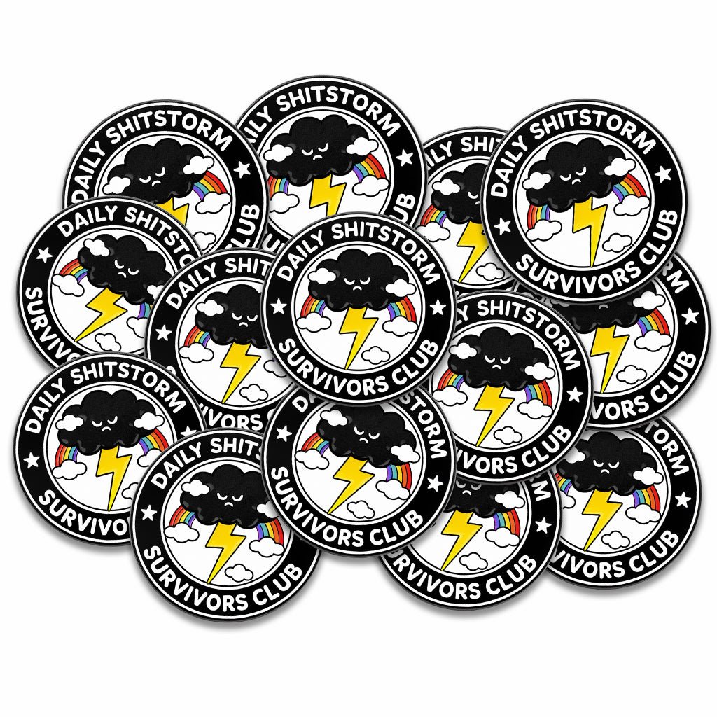 Daily Shitstorm Survivors Club Metal Phone Sticker with 3M Sticky Backing - StickyPins