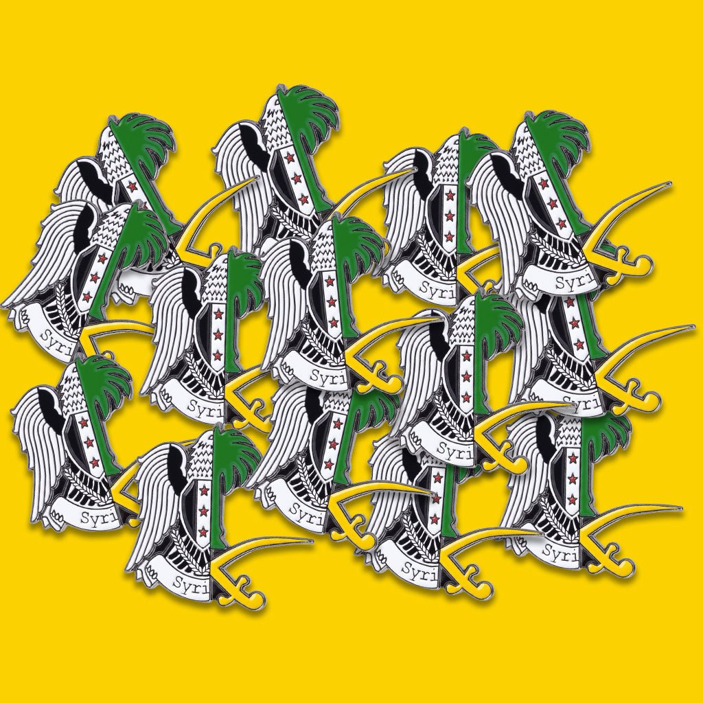 Syria Saudi Emblems Metal Phone Sticker With 3M Sticky Backing - StickyPins