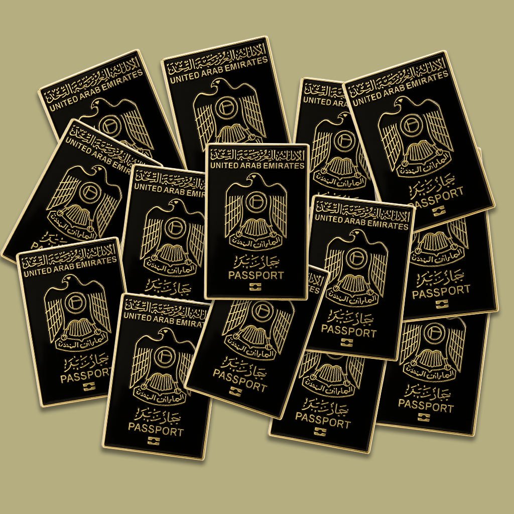 UAE Passport Metal Phone Sticker With 3M Sticky Backing - StickyPins