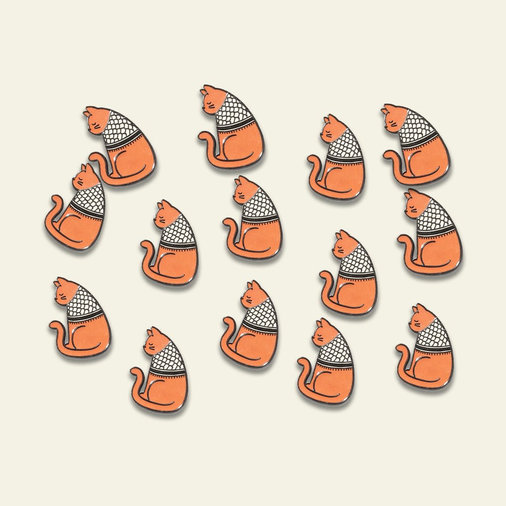 Palestine Keffiyeh Cat Metal Phone Sticker with 3M Sticky Backing - StickyPins