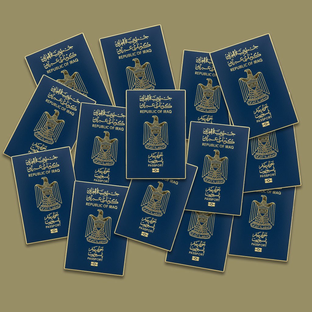 Iraq Passport Metal Phone Sticker With 3M Sticky Backing - StickyPins