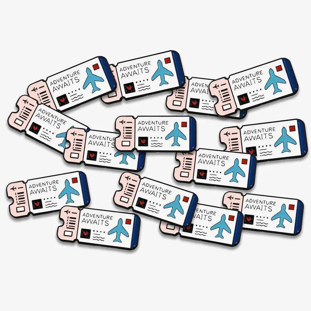 Adventure Awaits Boarding Pass Metal Phone Sticker With 3M Sticky Backing - StickyPins