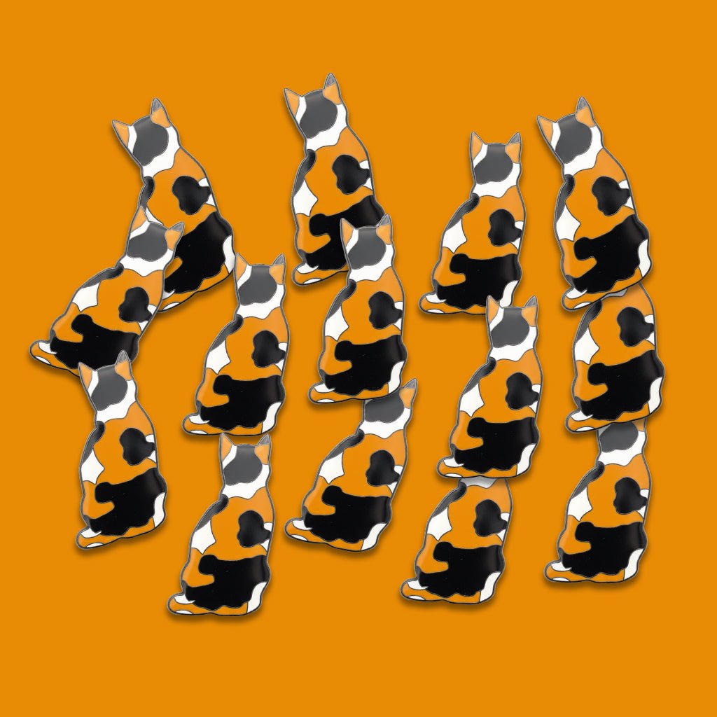 Calico Cat Metal Phone Sticker with 3M Sticky Backing - StickyPins