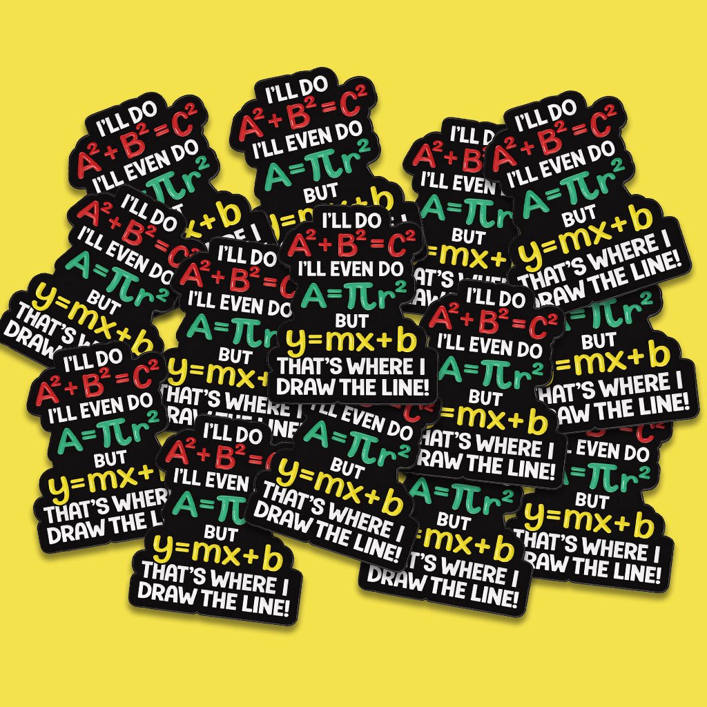 I Draw The Line Maths Metal Phone Sticker with 3M Sticky Backing - StickyPins